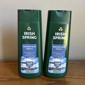 Irish Spring MOUNTAIN CHILL 24HR Fresh‎ Moisturizing Face/Body Wash 20oz New x2